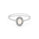 0.26 Cts Opal and White Diamond Ring in 14K White Gold