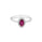 0.65 Cts GF Ruby and White Diamond Ring in 14K White Gold