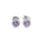 0.47 Cts Amethyst and White Diamond Earring in 14K White Gold