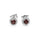 0.68 Cts Garnet and White Diamond Earring in 14K White Gold
