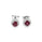 0.80 Cts GF Ruby and White Diamond Earring in 14K White Gold