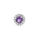 0.22 Cts Amethyst and White Diamond Pendant in 14K White Gold