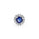 0.37 Cts GF Blue Sapphire and White Diamond Pendant in 14K White Gold