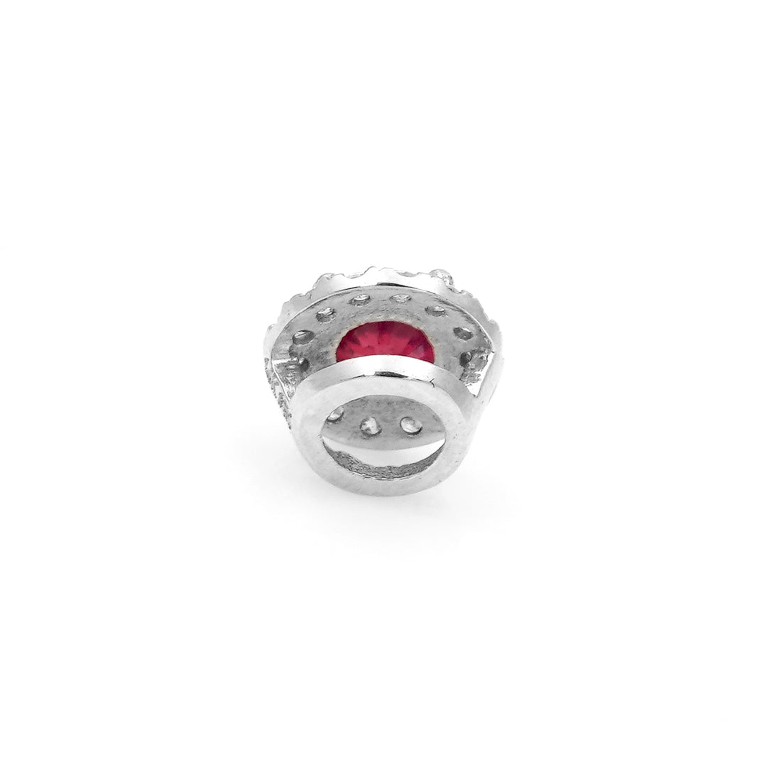 0.38 Cts GF Ruby and White Diamond Pendant in 14K White Gold