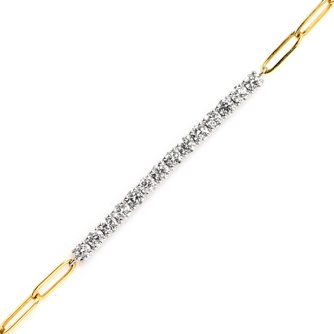 1.52 Cts Lab Grown White Diamond Bracelet in 14K Two Tone