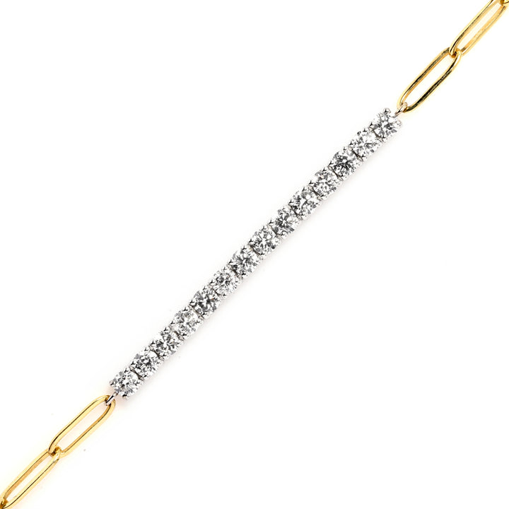 1.52 Cts Lab Grown White Diamond Bracelet in 14K Two Tone