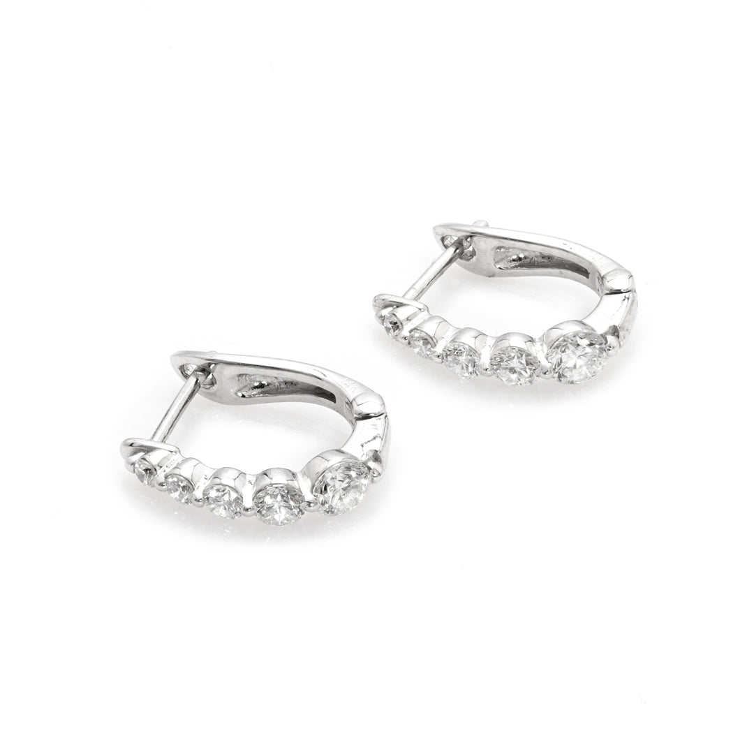 1.15 Cts Lab Grown White Diamond Earring in 14K White Gold
