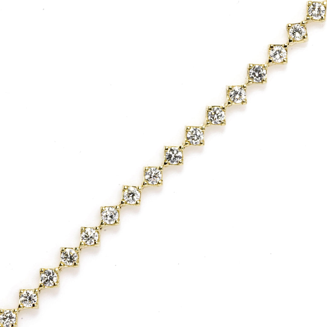 2.7 Cts Lab Grown White Diamond Bracelet in 14K Yellow Gold