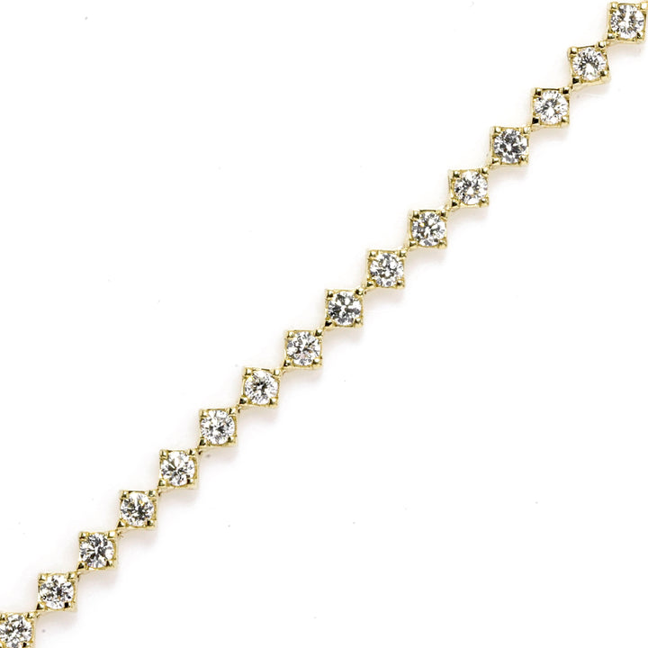 2.7 Cts Lab Grown White Diamond Bracelet in 14K Yellow Gold