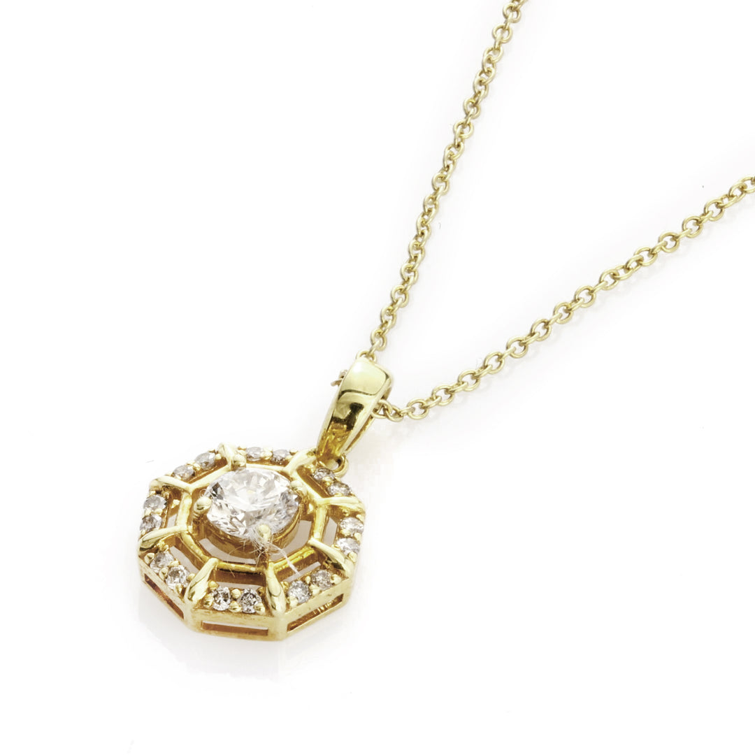 0.5 Cts Brown Diamond Pendant in 14K Yellow Gold