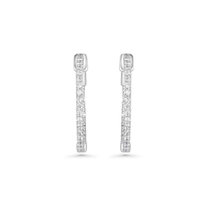 0.83 Cts White Diamond Earring in 14K White Gold