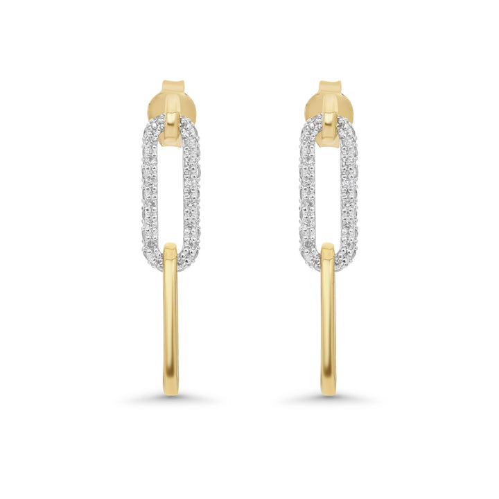 0.53 Cts White Diamond Earring in 14K Two Tone