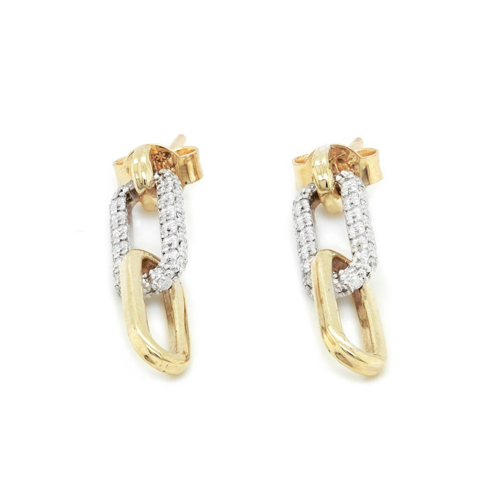 0.52 Cts White Diamond Earring in 14K 2-Tone