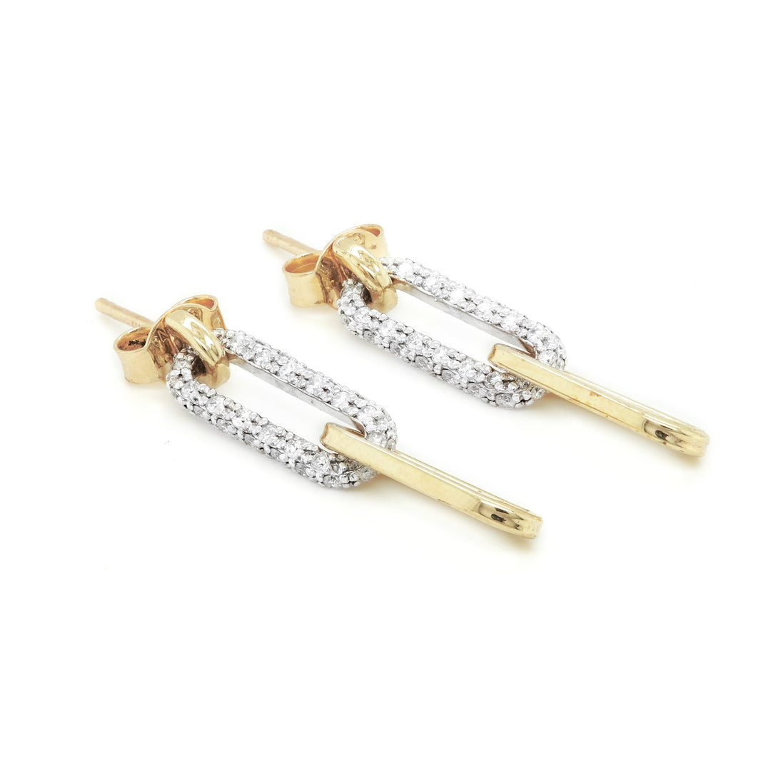 0.52 Cts White Diamond Earring in 14K 2-Tone