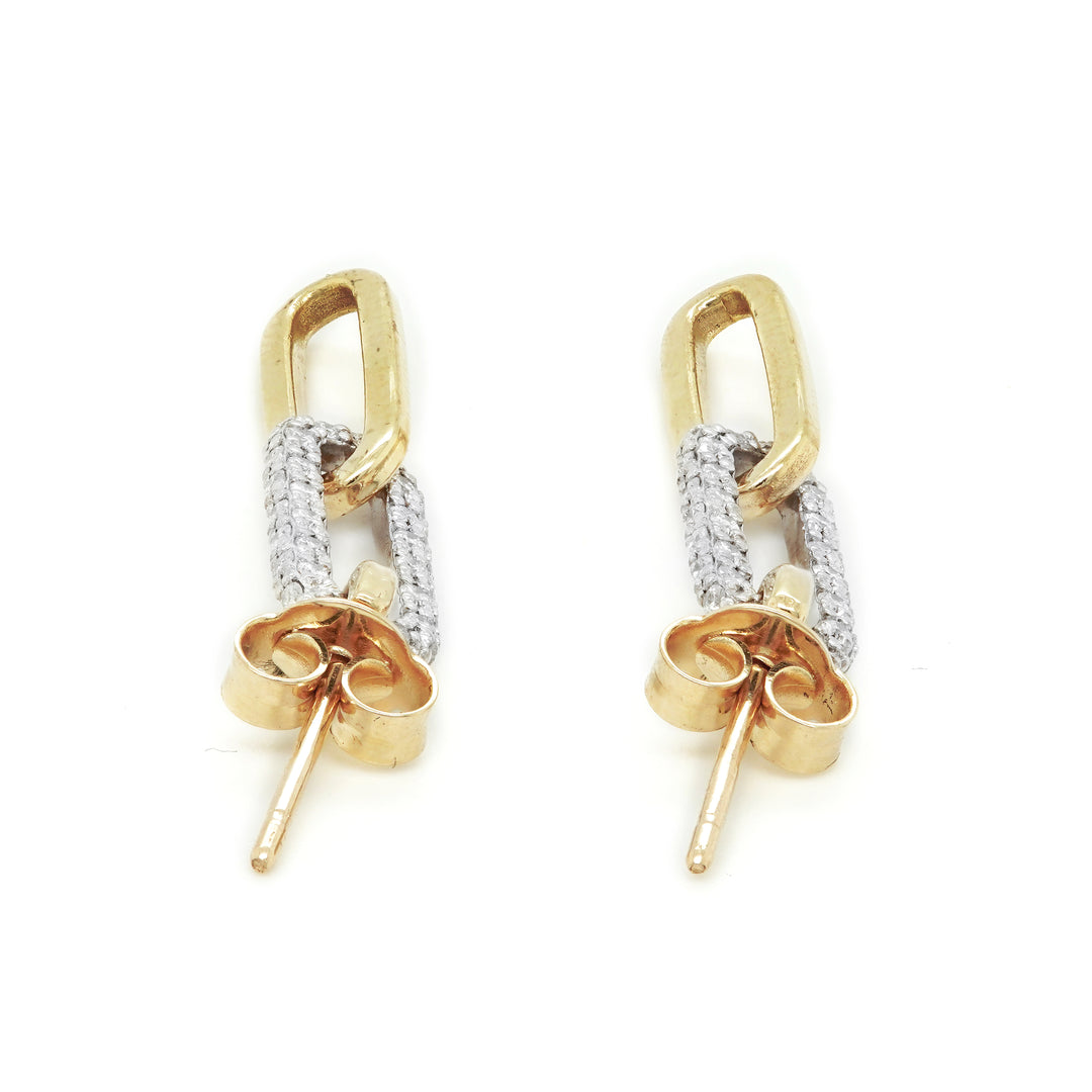 0.52 Cts White Diamond Earring in 14K 2-Tone