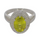 3.15 Cts Sphene and White Diamond Ring in 14K White Gold