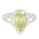 2.87 Cts Sphene and White Diamond Ring in 14K White Gold