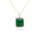 7.83 Cts Emerald and White Diamond Pendant in 14K Yellow Gold