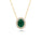 3.5 Cts Emerald and White Diamond Necklace in 14K Yellow Gold