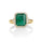 3.66 Cts Emerald and White Diamond Ring in 14K Yellow Gold