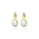 3.56 Cts White Opal and White Diamond Dangle Earring in 14K Yellow Gold