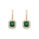 5.64 Cts Emerald and White Diamond Earring in 14K Yellow Gold