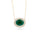 8.28 Cts Emerald and White Diamond Necklace in 14K Yellow Gold
