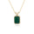 4.85 Cts Emerald and White Diamond Pendant in 14K Yellow Gold