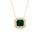 4.7 Cts Emerald and White Diamond Necklace in 14K Yellow Gold