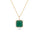 4.33 Cts Emerald and White Diamond Pendant in 14K Yellow Gold