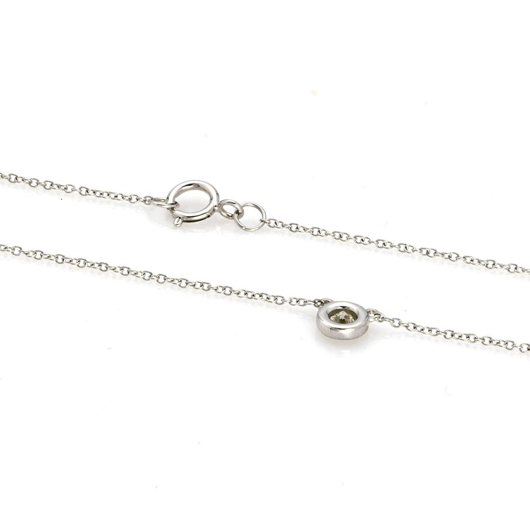 0.16 Cts White Diamond Necklace in 14K White Gold