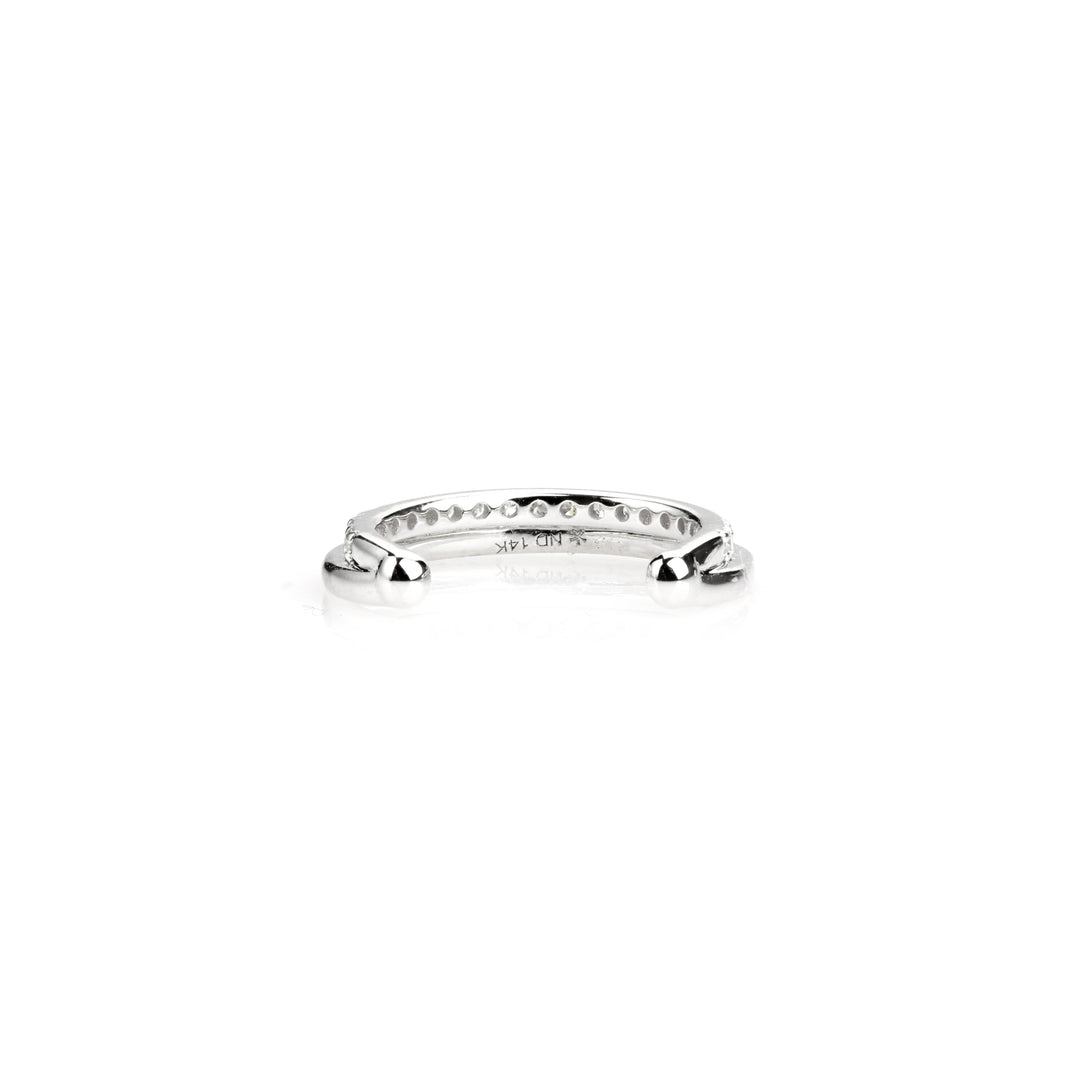 0.09 Cts White Diamond One Side Ear Cuff in 14K White Gold