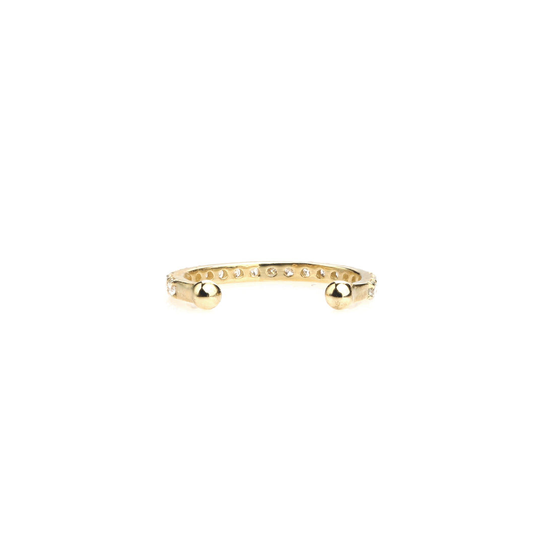 0.1 Cts White Diamond One Side Ear Cuff in 14K Yellow Gold