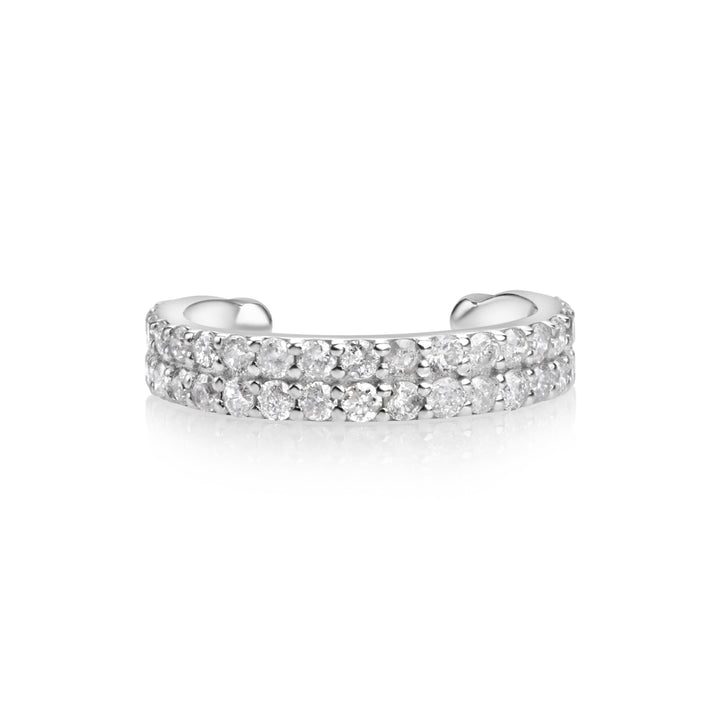 0.19 Cts White Diamond One Side Ear Cuff in 14K White Gold