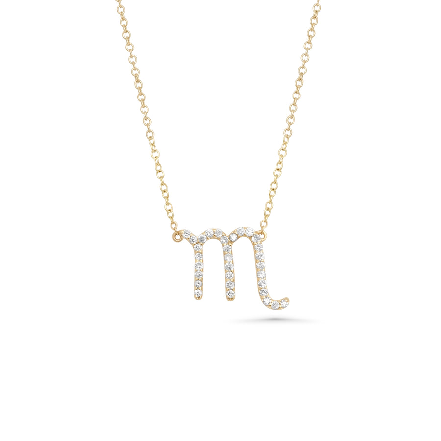 0.12 Cts White Diamond Scorpio Necklace in 14K Gold