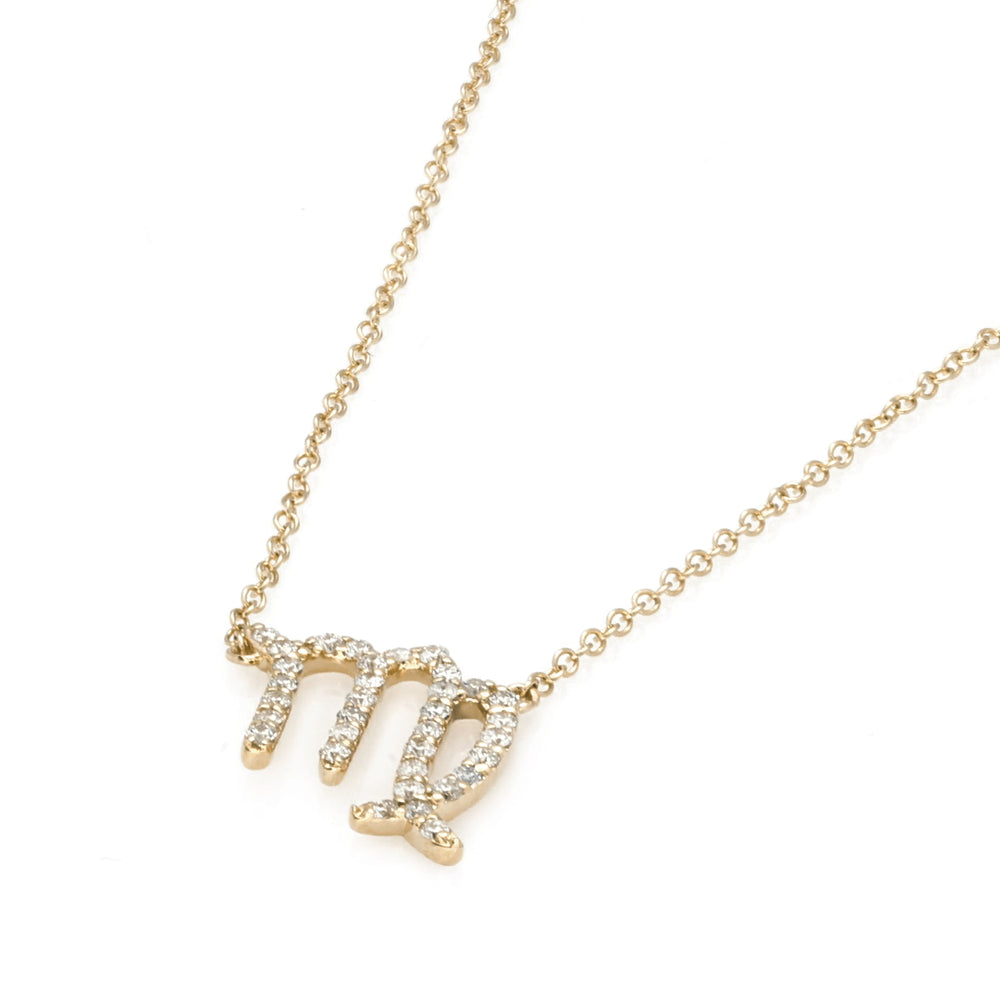 0.14 Cts White Diamond Necklace in 14K Yellow Gold