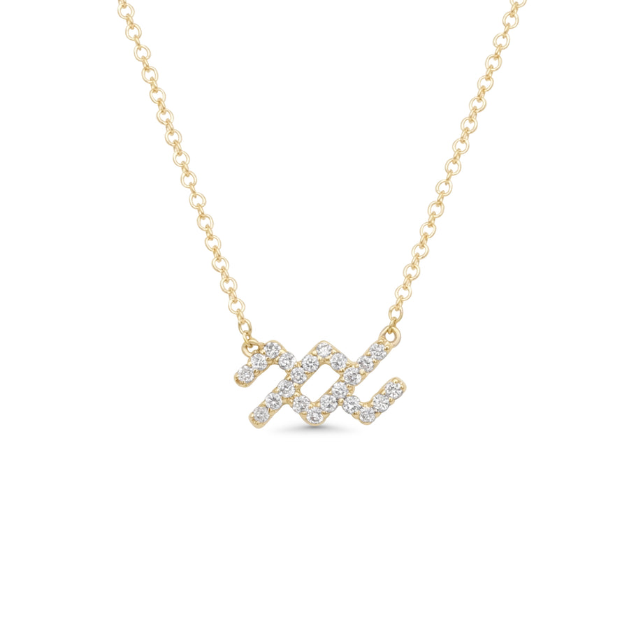 0.09 Cts White Diamond Necklace in 14K Yellow Gold