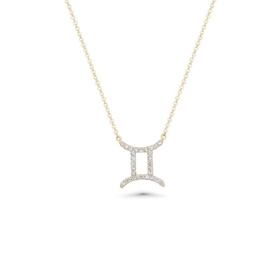 0.11 Cts White Diamond Gemini Necklace in 14K Gold