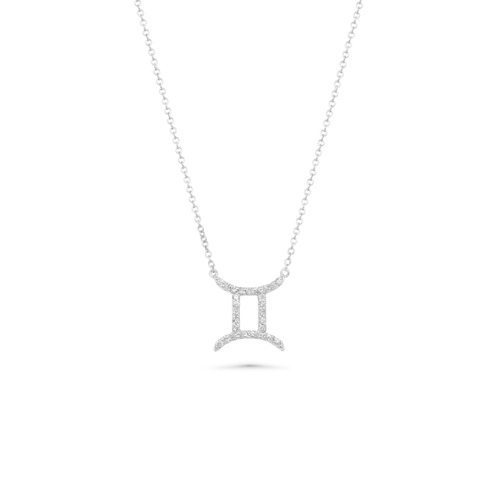 0.11 Cts White Diamond Gemini Necklace in 14K Gold
