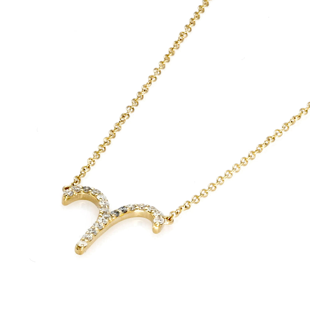 0.08 Cts White Diamond Aries Necklace in 14K Gold