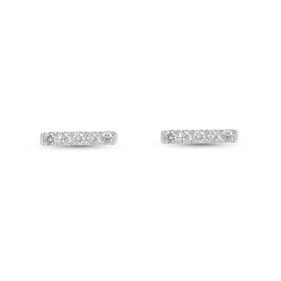 0.07 Cts White Diamond Earring in 14K White Gold