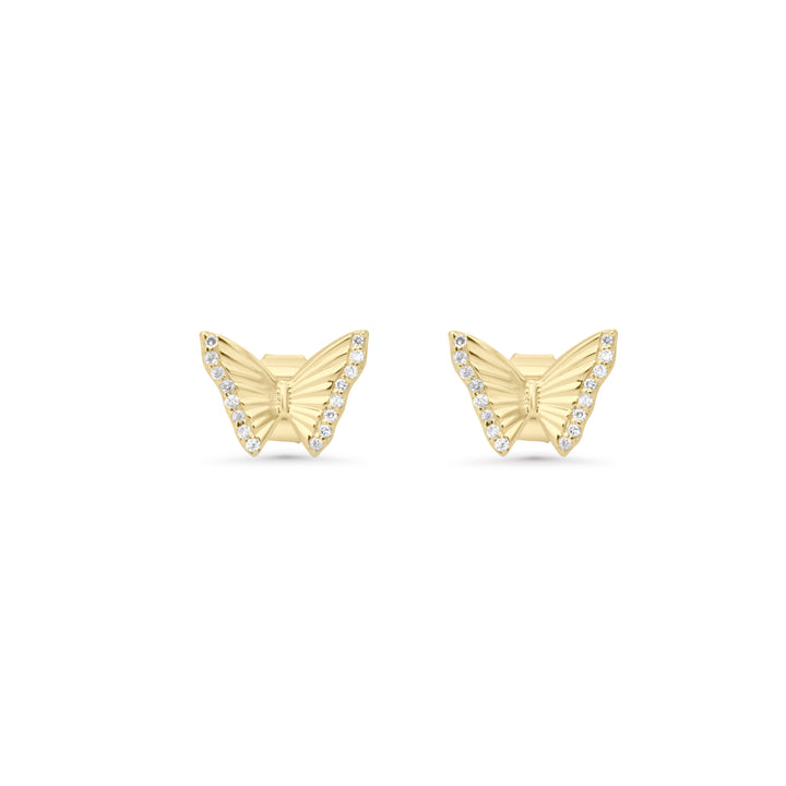 0.06 Cts White Diamond Earring in 14K Yellow Gold