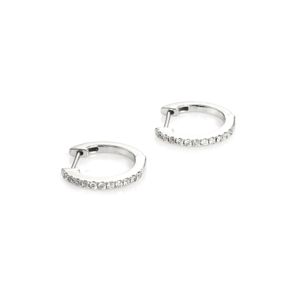 0.12 Cts White Diamond Earring in 14K White Gold