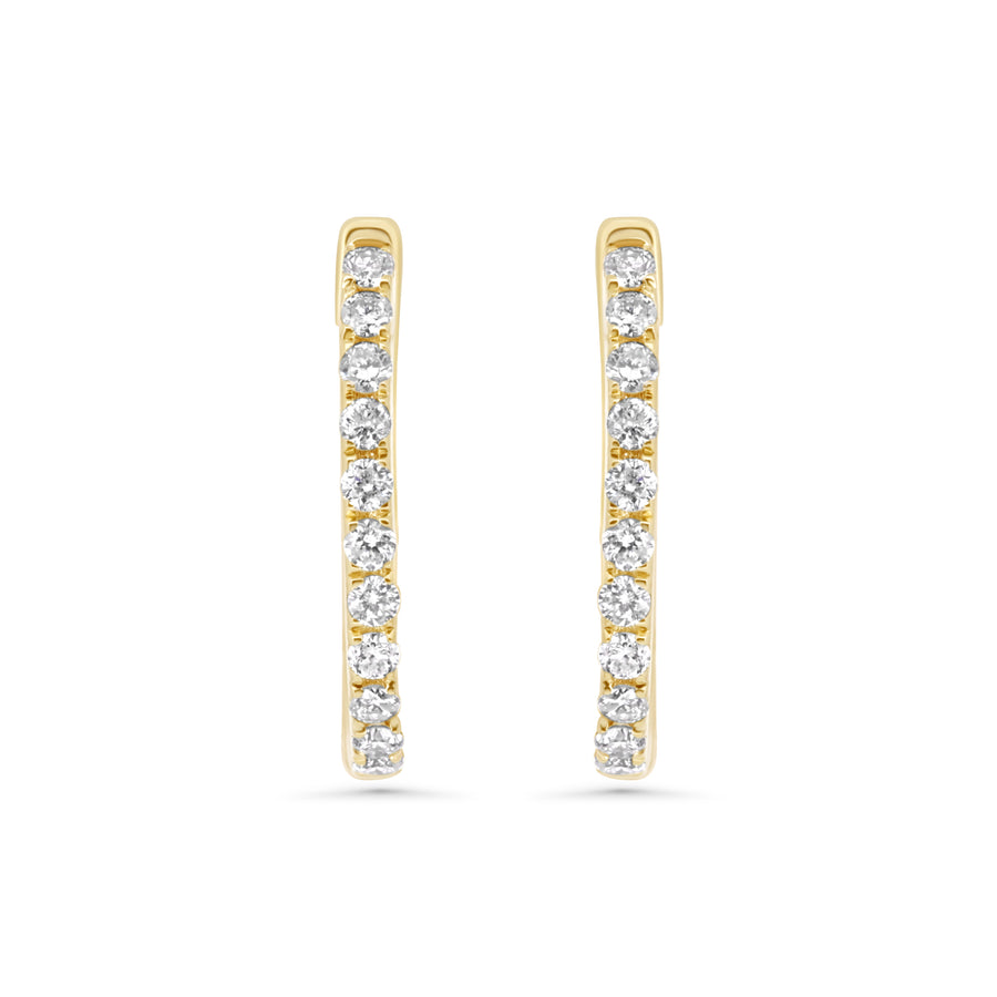 0.28 Cts White Diamond Earring in 14K Yellow Gold