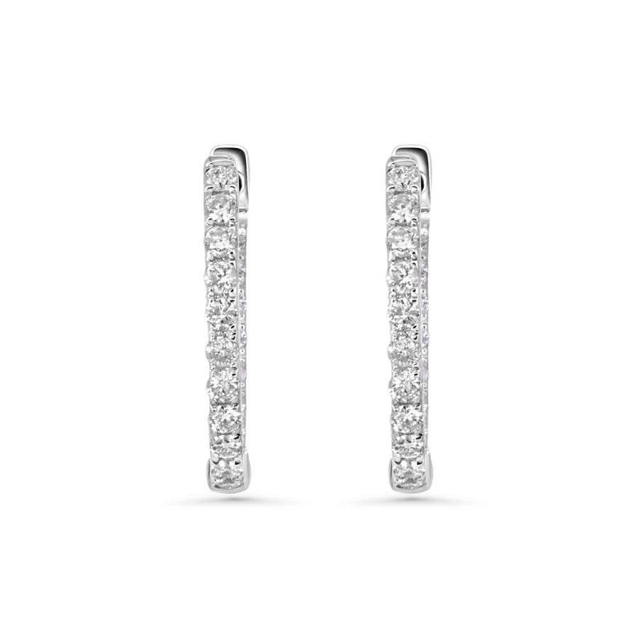 0.28 Cts White Diamond Earring in 14K White Gold