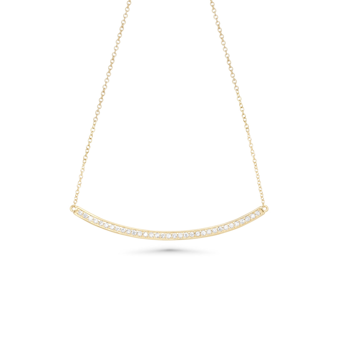 0.18 Cts White Diamond Necklace in 14K Yellow Gold