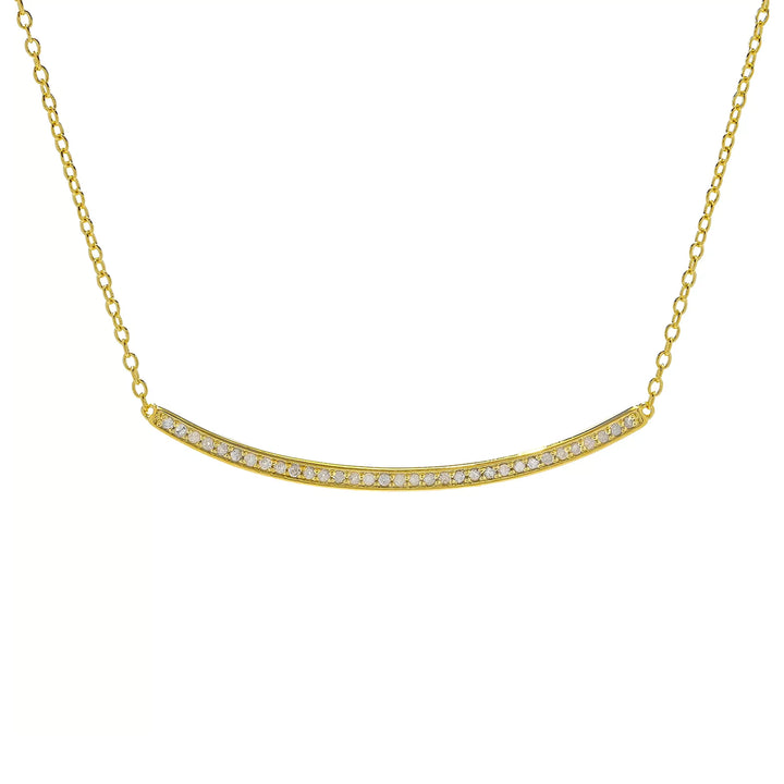 0.22 Cts White Diamond Smile Necklace in 18K Gold Plated 925 Sterling Silver