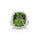 10.67 Cts Peridot and White Diamond Ring in 14K White Gold