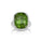 13.73 Cts Peridot and White Diamond Ring in 14K White Gold