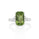 4.88 Cts Peridot and White Diamond Ring in 14K White Gold